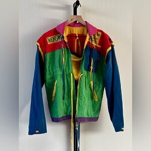 Vintage 80s Color Block Jacket 100% Cotton